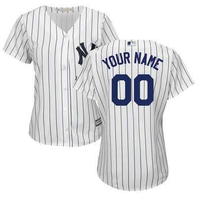 Women New York Yankees Customized White(Black Strip) New Cool Base Stitched MLB Jersey,We sell and wholesale Women New York Yankees Customized White(Black Strip) New Cool Base Stitched MLB Jersey on line form chian!
