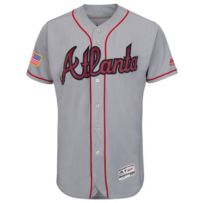 Atlanta Braves Customized Gray 2016 Fashion Stars & Stripes Flexbase Stitched Baseball Jersey,We sell and wholesale Atlanta Braves Customized Gray 2016 Fashion Stars & Stripes Flexbase Stitched Baseball Jersey on line form chian!