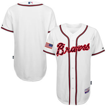 Atlanta Braves Customized White 2016 Fashion Stars & Stripes Flexbase Stitched Baseball Jersey,We sell and wholesale Atlanta Braves Customized White 2016 Fashion Stars & Stripes Flexbase Stitched Baseball Jersey on line form chian!