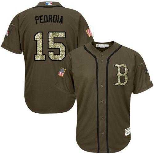 Boston Red Sox #15 Dustin Pedroia Green Salute to Service Stitched Baseball Jersey Jiasu,We sell and wholesale Boston Red Sox #15 Dustin Pedroia Green Salute to Service Stitched Baseball Jersey Jiasu on line form chian!