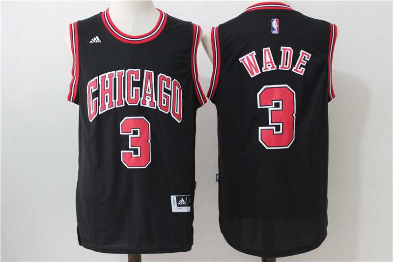 Chicago Bulls #3 Wade Black Swingman Stitched NBA Jersey,We sell and wholesale Chicago Bulls #3 Wade Black Swingman Stitched NBA Jersey on line form chian!