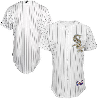 Chicago White Sox Customized White (Black Pinstripe) Camo Cool Base Stitched Baseball Jersey,We sell and wholesale Chicago White Sox Customized White (Black Pinstripe) Camo Cool Base Stitched Baseball Jersey on line form chian!