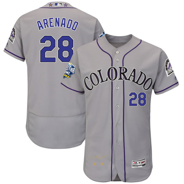 Colorado Rockies #28 Nolan Arenado Gray 2016 All Star Flexbase Collection Signature Stitched Jersey Jiasu,We sell and wholesale Colorado Rockies #28 Nolan Arenado Gray 2016 All Star Flexbase Collection Signature Stitched Jersey Jiasu on line form chian!