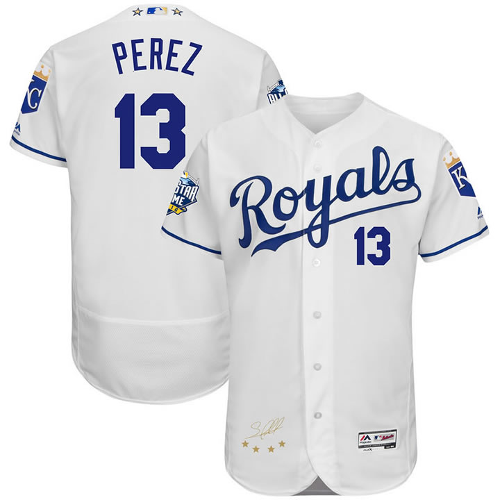Kansas City Royals #13 Salvador Perez White 2016 All Star Flexbase Collection Signature Stitched Jersey Jiasu,We sell and wholesale Kansas City Royals #13 Salvador Perez White 2016 All Star Flexbase Collection Signature Stitched Jersey Jiasu on line form chian!