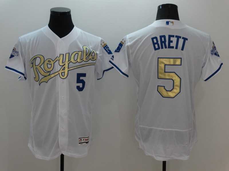 Kansas City Royals #5 George Brett White-Gold 2016 Champion Patch Flexbase Collection Stitched Jersey,We sell and wholesale Kansas City Royals #5 George Brett White-Gold 2016 Champion Patch Flexbase Collection Stitched Jersey on line form chian!
