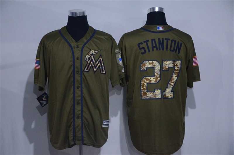 Miami Marlins #27 Giancarlo Stanton Green Salute to Service Stitched Baseball Jersey,We sell and wholesale Miami Marlins #27 Giancarlo Stanton Green Salute to Service Stitched Baseball Jersey on line form chian!