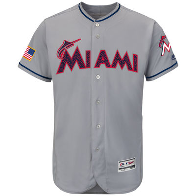 Miami Marlins Customized Gray 2016 Fashion Stars & Stripes Flexbase Stitched Baseball Jersey,We sell and wholesale Miami Marlins Customized Gray 2016 Fashion Stars & Stripes Flexbase Stitched Baseball Jersey on line form chian!