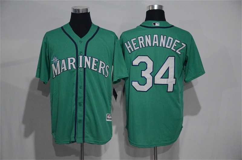 Seattle Mariners #34 Felix Hernandez Green New Cool Base Stitched Baseball Jersey,We sell and wholesale Seattle Mariners #34 Felix Hernandez Green New Cool Base Stitched Baseball Jersey on line form chian!
