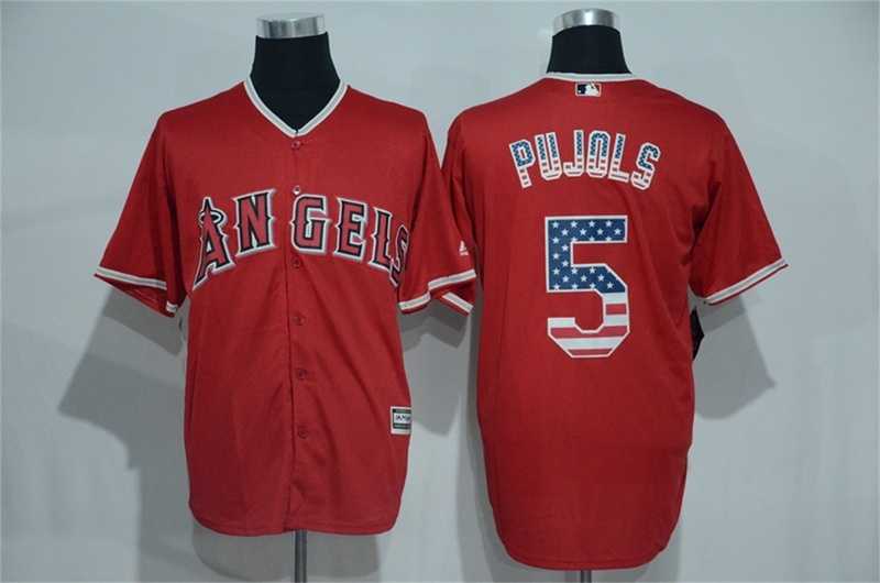 Los Angeles Angels Of Anaheim #5 Albert Pujols Red USA Flag Fashion Stitched Baseball Jersey,We sell and wholesale Los Angeles Angels Of Anaheim #5 Albert Pujols Red USA Flag Fashion Stitched Baseball Jersey on line form chian!
