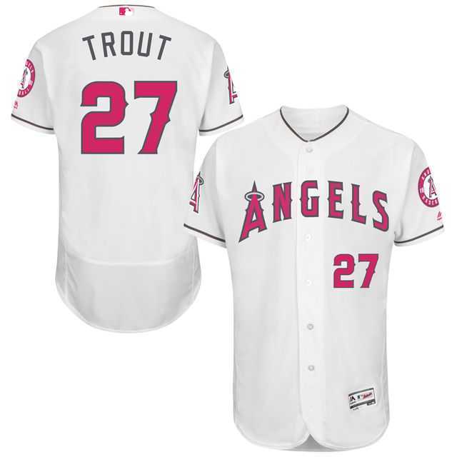Los Angeles Angels of Anaheim #27 Mike Trout White Home 2016 Mother's Day Flexbase Collection Stitched Baseball Jersey Jiasu,We sell and wholesale Los Angeles Angels of Anaheim #27 Mike Trout White Home 2016 Mother's Day Flexbase Collection Stitched Baseball Jersey Jiasu on line form chian!