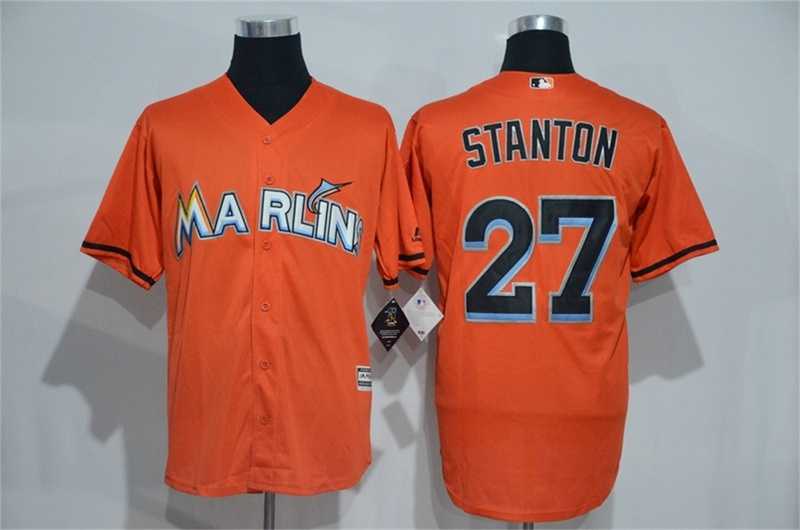 Miami Marlins #27 Giancarlo Stanton Orange New Cool Base Stitched Baseball Jersey,We sell and wholesale Miami Marlins #27 Giancarlo Stanton Orange New Cool Base Stitched Baseball Jersey on line form chian!