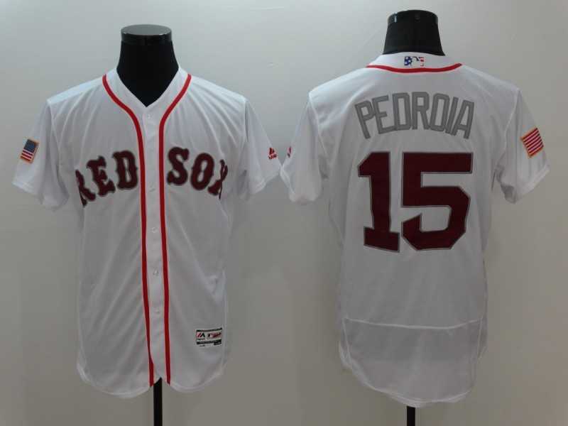 Boston Red Sox #15 Dustin Pedroia White USA Independence Day 2016 Flexbase Collection Stitched Baseball Jersey,We sell and wholesale Boston Red Sox #15 Dustin Pedroia White USA Independence Day 2016 Flexbase Collection Stitched Baseball Jersey on line form chian!