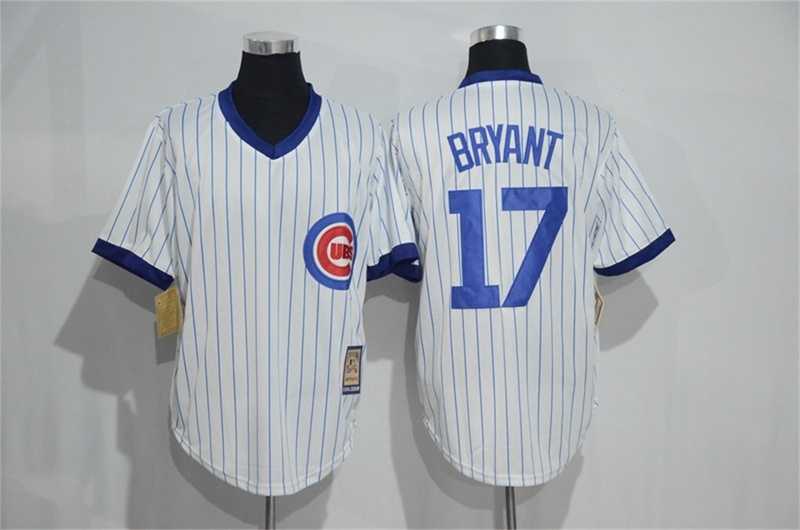 Chicago Cubs #17 Kris Bryant Mitchell And Ness White Strip Pullover Stitched Jersey,We sell and wholesale Chicago Cubs #17 Kris Bryant Mitchell And Ness White Strip Pullover Stitched Jersey on line form chian!