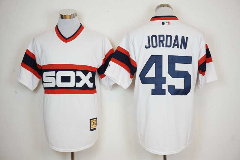 Chicago White Sox #45 Michael Jordan Mitchell And Ness 1983 White Stitched Baseball Jersey,We sell and wholesale Chicago White Sox #45 Michael Jordan Mitchell And Ness 1983 White Stitched Baseball Jersey on line form chian!