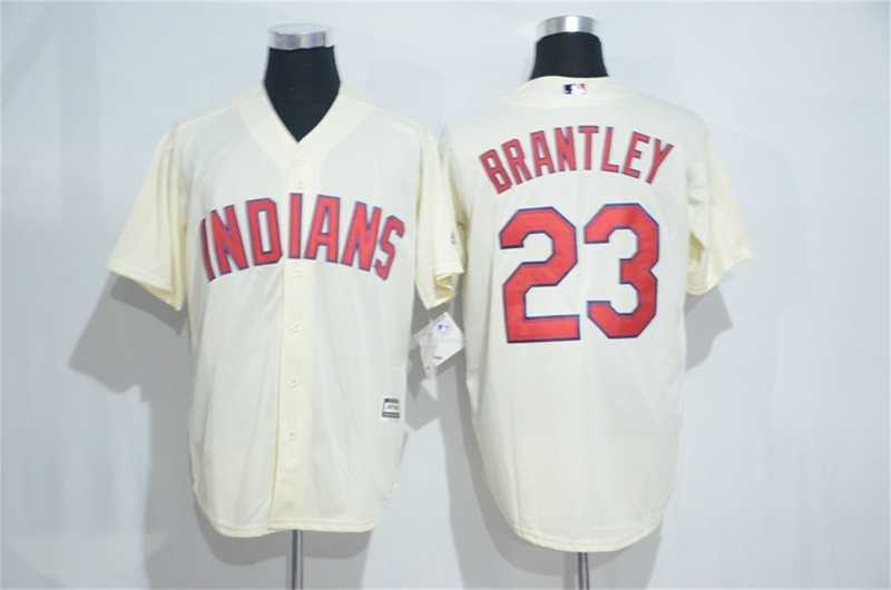 Cleveland Indians #23 Michael Brantley Cream New Cool Base Stitched Baseball Jersey,We sell and wholesale Cleveland Indians #23 Michael Brantley Cream New Cool Base Stitched Baseball Jersey on line form chian!