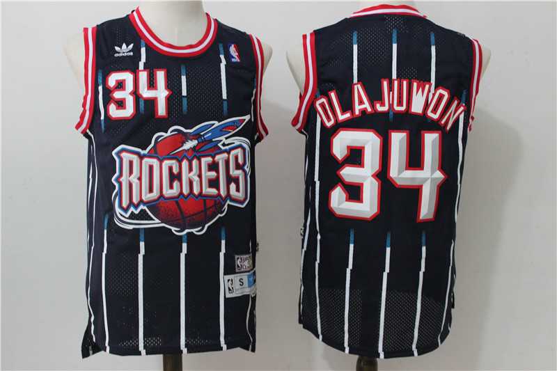 Houston Rockets #34 Hakeem Olajuwon Blue Pinstripe Throwback Jersey,We sell and wholesale Houston Rockets #34 Hakeem Olajuwon Blue Pinstripe Throwback Jersey on line form chian!
