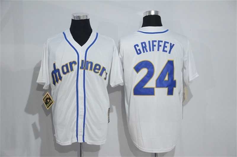 Seattle Mariners #24 Ken Griffey Mitchell And Ness Cream Stitched Baseball Jersey,We sell and wholesale Seattle Mariners #24 Ken Griffey Mitchell And Ness Cream Stitched Baseball Jersey on line form chian!