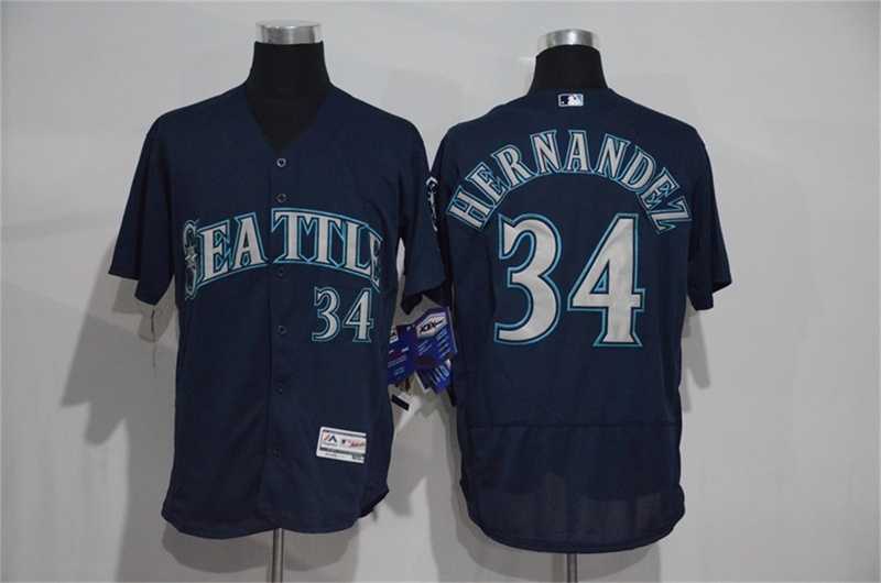 Seattle Mariners #34 Felix Hernandez Navy Blue 2016 Flexbase Collection Stitched Baseball Jersey,We sell and wholesale Seattle Mariners #34 Felix Hernandez Navy Blue 2016 Flexbase Collection Stitched Baseball Jersey on line form chian!