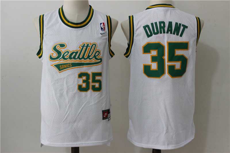 Seattle Supersonics #35 Kevin Durant Throwback White Swingman Stitched Jersey,We sell and wholesale Seattle Supersonics #35 Kevin Durant Throwback White Swingman Stitched Jersey on line form chian!