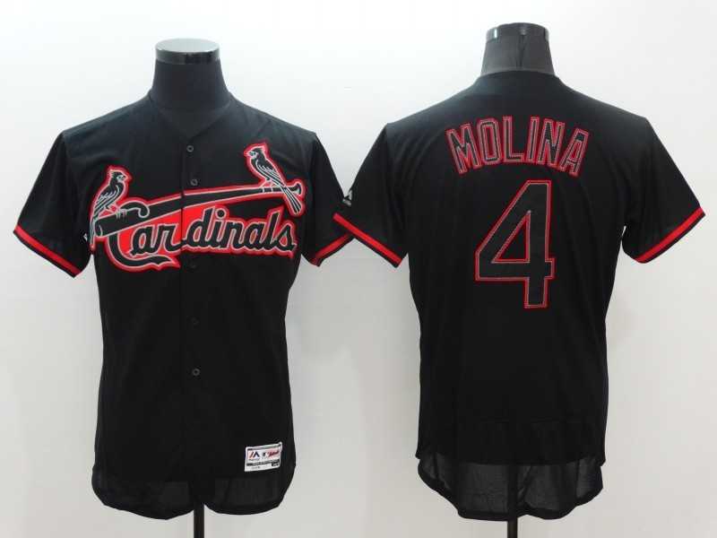 St. Louis Cardinals #4 Yadier Molina Black Fashion Flexbase Collection Stitched Jersey,We sell and wholesale St. Louis Cardinals #4 Yadier Molina Black Fashion Flexbase Collection Stitched Jersey on line form chian!