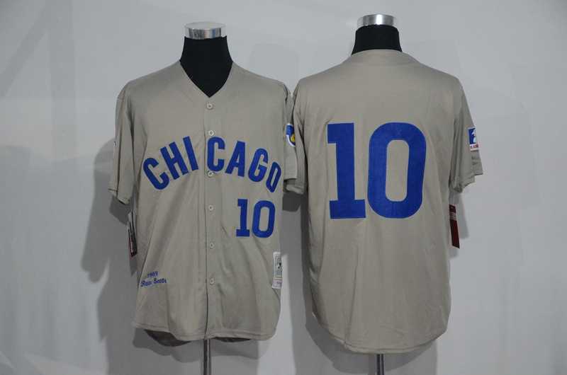 Chicago Cubs #10 Ron Santo (No Name) Mitchell And Ness Gray Stitched Baseball Jersey,We sell and wholesale Chicago Cubs #10 Ron Santo (No Name) Mitchell And Ness Gray Stitched Baseball Jersey on line form chian!