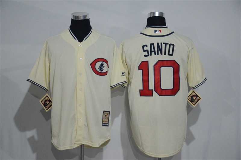 Chicago Cubs #10 Ron Santo Mitchell And Ness Cream Stitched Baseball Jersey,We sell and wholesale Chicago Cubs #10 Ron Santo Mitchell And Ness Cream Stitched Baseball Jersey on line form chian!