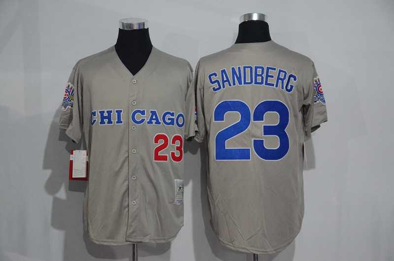 Chicago Cubs #23 Ryne Sandberg Mitchell And Ness Gray Stitched Baseball Jersey,We sell and wholesale Chicago Cubs #23 Ryne Sandberg Mitchell And Ness Gray Stitched Baseball Jersey on line form chian!
