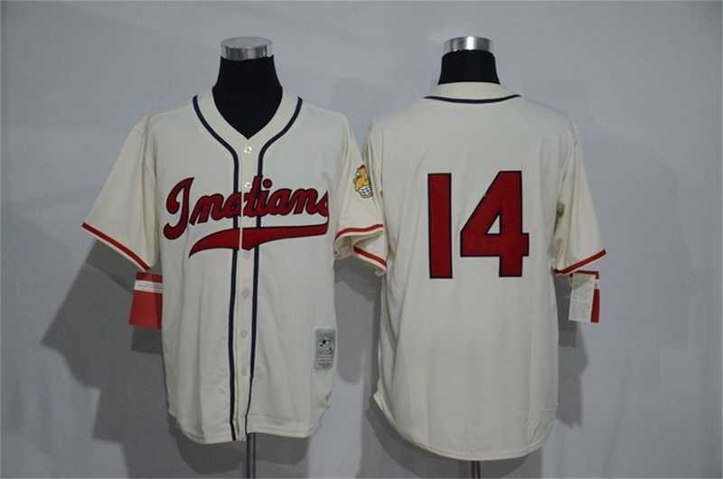Cleveland Indians #14 Larry Doby (No Name) Mitchell And Ness Cream Stitched Baseball Jersey,We sell and wholesale Cleveland Indians #14 Larry Doby (No Name) Mitchell And Ness Cream Stitched Baseball Jersey on line form chian!