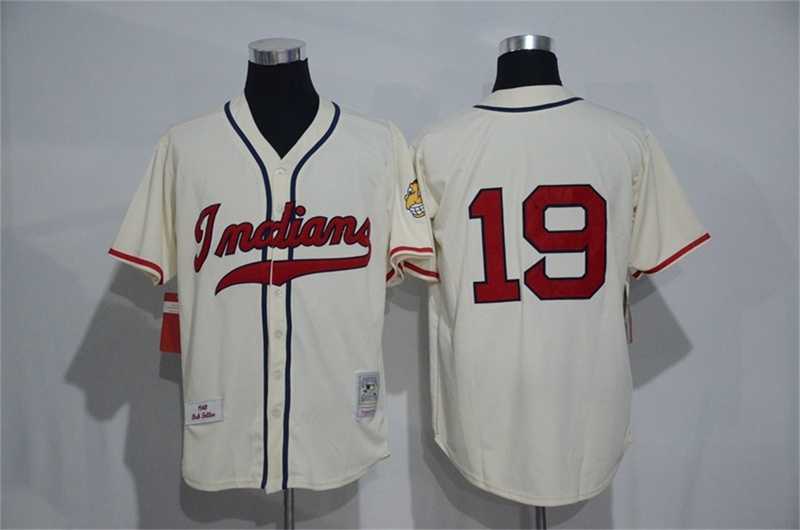 Cleveland Indians #19 Bob Feller (No Name) Mitchell And Ness Cream Stitched Baseball Jersey,We sell and wholesale Cleveland Indians #19 Bob Feller (No Name) Mitchell And Ness Cream Stitched Baseball Jersey on line form chian!