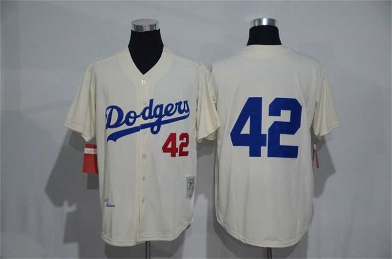 Los Angeles Dodgers #42 Jackie Robinson (No Name) Mitchell And Ness Cream Stitched Baseball Jersey,We sell and wholesale Los Angeles Dodgers #42 Jackie Robinson (No Name) Mitchell And Ness Cream Stitched Baseball Jersey on line form chian!