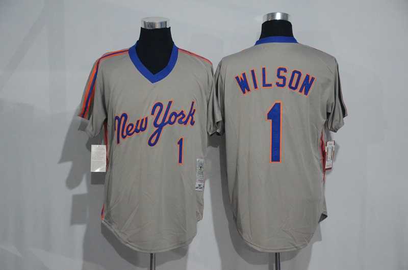 New York Mets #1 Mookie Wilson Mitchell And Ness Light Gray Stitched Pullover Jersey,We sell and wholesale New York Mets #1 Mookie Wilson Mitchell And Ness Light Gray Stitched Pullover Jersey on line form chian!