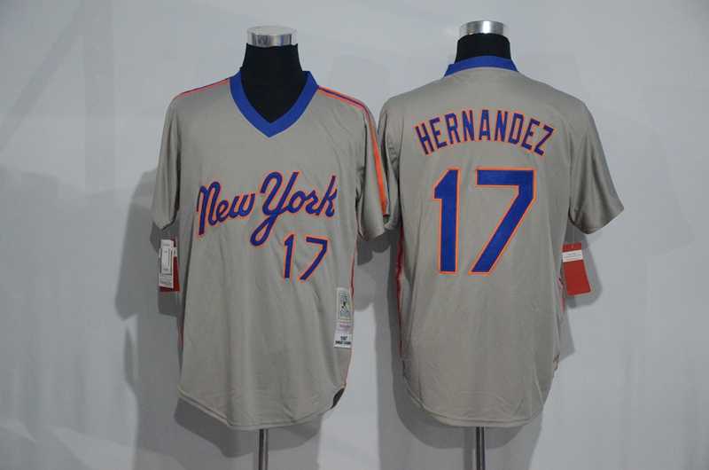 New York Mets #17 Keith Hernandez Mitchell And Ness Light Gray Stitched Pullover Jersey,We sell and wholesale New York Mets #17 Keith Hernandez Mitchell And Ness Light Gray Stitched Pullover Jersey on line form chian!