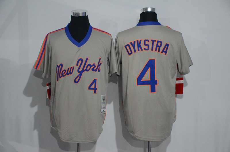 New York Mets #4 Lenny Dykstra Mitchell And Ness Light Gray Stitched Pullover Jersey,We sell and wholesale New York Mets #4 Lenny Dykstra Mitchell And Ness Light Gray Stitched Pullover Jersey on line form chian!