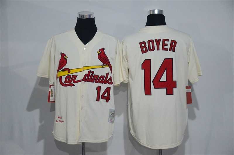 St. Louis Cardinals #14 Boyer Mitchell And Ness Cream Stitched Baseball Jersey,We sell and wholesale St. Louis Cardinals #14 Boyer Mitchell And Ness Cream Stitched Baseball Jersey on line form chian!