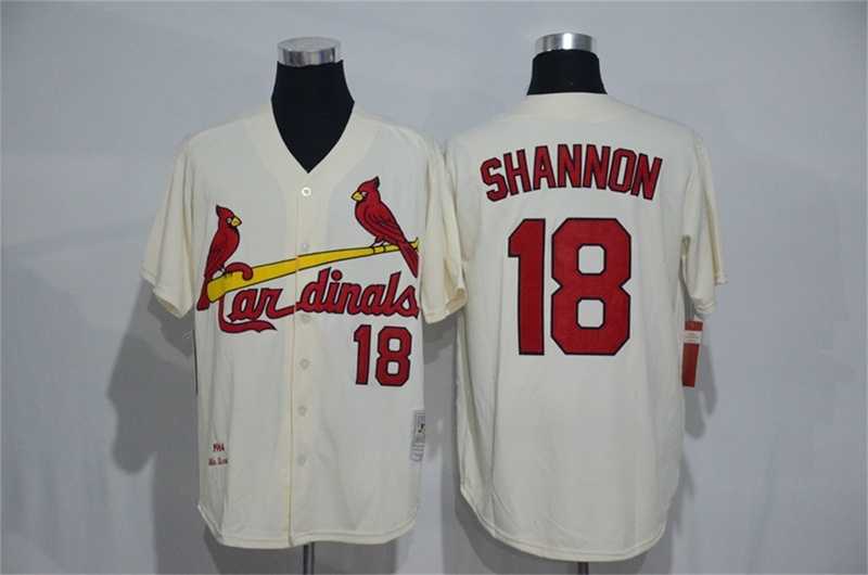 St. Louis Cardinals #18 Shannon Mitchell And Ness Cream Stitched Baseball Jersey,We sell and wholesale St. Louis Cardinals #18 Shannon Mitchell And Ness Cream Stitched Baseball Jersey on line form chian!