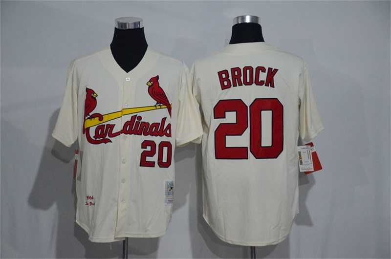 St. Louis Cardinals #20 Brock Mitchell And Ness Cream Stitched Baseball Jersey,We sell and wholesale St. Louis Cardinals #20 Brock Mitchell And Ness Cream Stitched Baseball Jersey on line form chian!