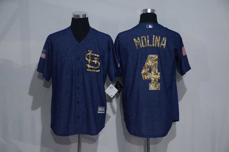 St. Louis Cardinals #4 Yadier Molina Denim Blue Camo Stitched Baseball Jersey,We sell and wholesale St. Louis Cardinals #4 Yadier Molina Denim Blue Camo Stitched Baseball Jersey on line form chian!