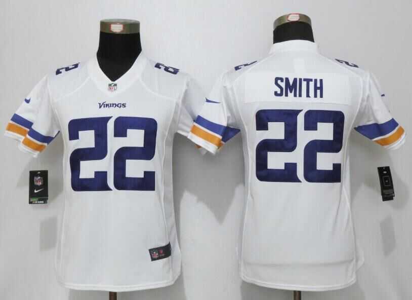 Women Limited Nike Minnesota Vikings #22 Smith White Team Color Stitched Jersey,We sell and wholesale Women Limited Nike Minnesota Vikings #22 Smith White Team Color Stitched Jersey on line form chian!