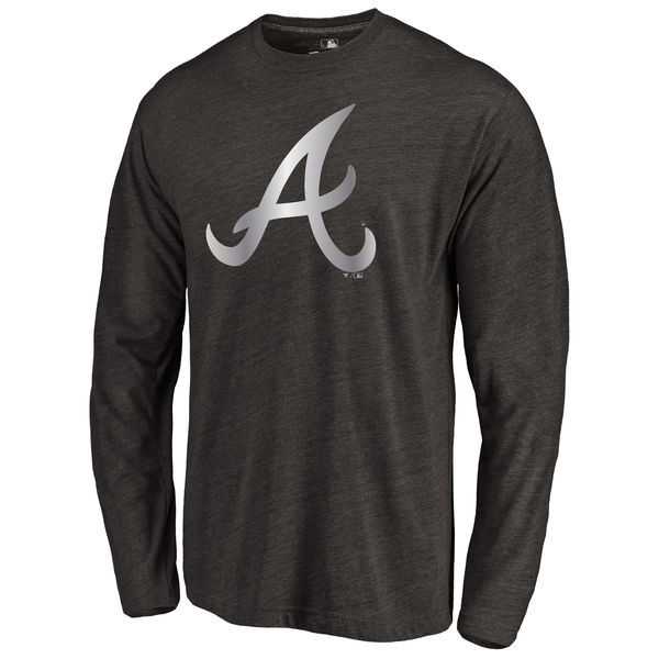 Men's Atlanta Braves Platinum Collection Long Sleeve Tri-Blend T-Shirt LanTian - Black,We sell and wholesale Men's Atlanta Braves Platinum Collection Long Sleeve Tri-Blend T-Shirt LanTian - Black on line form chian!