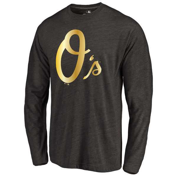 Men's Baltimore Orioles Gold Collection Long Sleeve Tri-Blend T-Shirt LanTian - Black,We sell and wholesale Men's Baltimore Orioles Gold Collection Long Sleeve Tri-Blend T-Shirt LanTian - Black on line form chian!