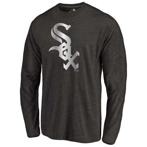 Men's Chicago White Sox Platinum Collection Long Sleeve Tri-Blend T-Shirt LanTian - Black,We sell and wholesale Men's Chicago White Sox Platinum Collection Long Sleeve Tri-Blend T-Shirt LanTian - Black on line form chian!