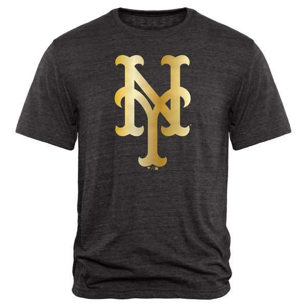 Men's New York Mets Fanatics Apparel Gold Collection Tri-Blend T-Shirt LanTian - Black,We sell and wholesale Men's New York Mets Fanatics Apparel Gold Collection Tri-Blend T-Shirt LanTian - Black on line form chian!