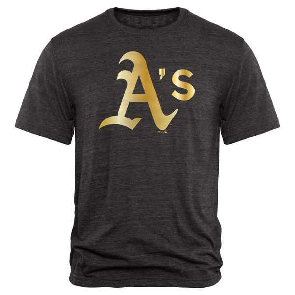 Men's Oakland Athletics Fanatics Apparel Gold Collection Tri-Blend T-Shirt LanTian - Black,We sell and wholesale Men's Oakland Athletics Fanatics Apparel Gold Collection Tri-Blend T-Shirt LanTian - Black on line form chian!