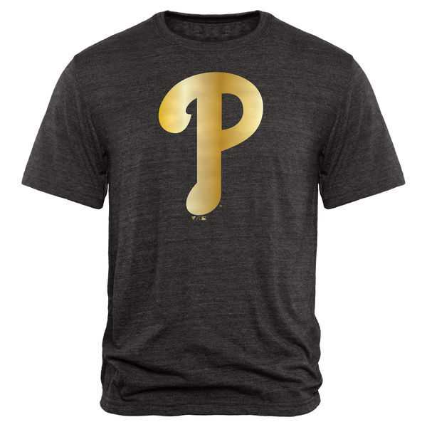 Men's Philadelphia Phillies Fanatics Apparel Gold Collection Tri-Blend T-Shirt LanTian - Black,We sell and wholesale Men's Philadelphia Phillies Fanatics Apparel Gold Collection Tri-Blend T-Shirt LanTian - Black on line form chian!