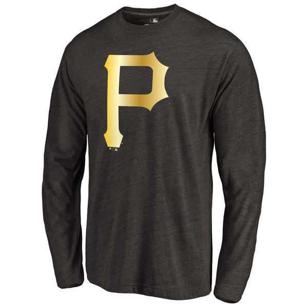 Men's Pittsburgh Pirates Gold Collection Long Sleeve Tri-Blend T-Shirt LanTian - Black,We sell and wholesale Men's Pittsburgh Pirates Gold Collection Long Sleeve Tri-Blend T-Shirt LanTian - Black on line form chian!