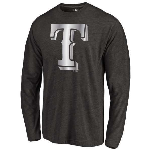 Men's Texas Rangers Platinum Collection Long Sleeve Tri-Blend T-Shirt LanTian - Black,We sell and wholesale Men's Texas Rangers Platinum Collection Long Sleeve Tri-Blend T-Shirt LanTian - Black on line form chian!