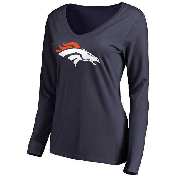WOMEN'S DENVER BRONCOS NAVY PRIMARY TEAM LOGO SLIM FIT LONG SLEEVE T-Shirt LanTian,We sell and wholesale WOMEN'S DENVER BRONCOS NAVY PRIMARY TEAM LOGO SLIM FIT LONG SLEEVE T-Shirt LanTian on line form chian!