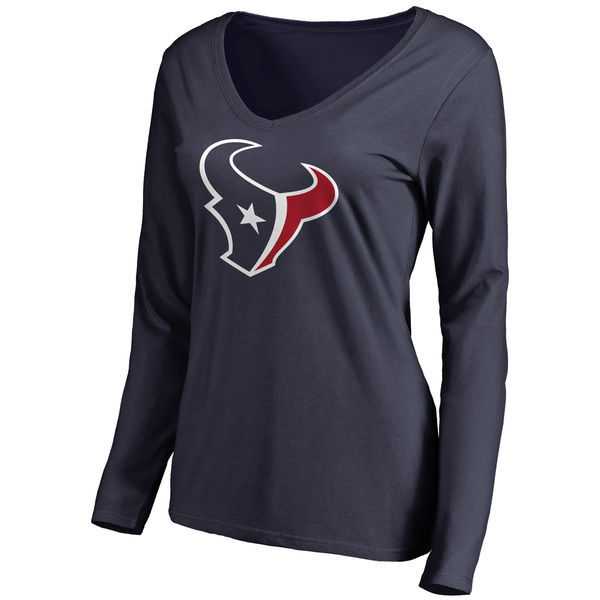 WOMEN'S HOUSTON TEXANS PRO LINE NAVY PRIMARY TEAM LOGO SLIM FIT LONG SLEEVE T-Shirt LanTian,We sell and wholesale WOMEN'S HOUSTON TEXANS PRO LINE NAVY PRIMARY TEAM LOGO SLIM FIT LONG SLEEVE T-Shirt LanTian on line form chian!