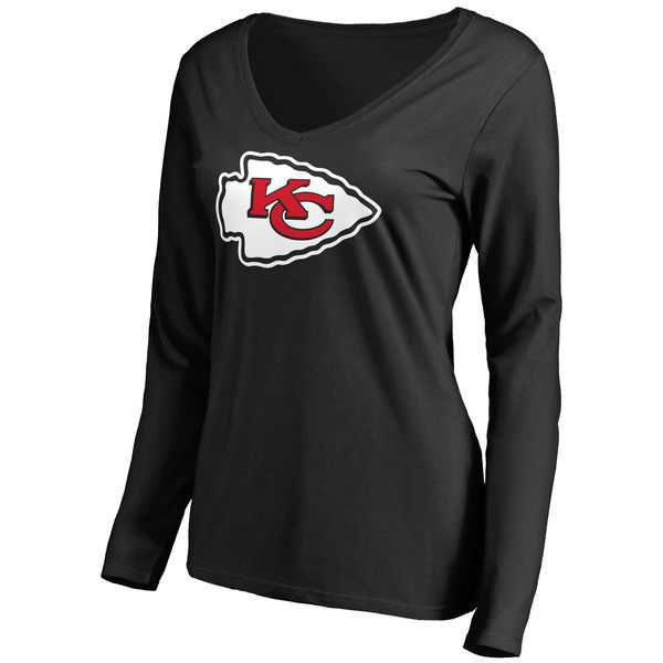 WOMEN'S KANSAS CITY CHIEFS BLACK PRIMARY TEAM LOGO SLIM FIT LONG SLEEVE T-Shirt LanTian,We sell and wholesale WOMEN'S KANSAS CITY CHIEFS BLACK PRIMARY TEAM LOGO SLIM FIT LONG SLEEVE T-Shirt LanTian on line form chian!