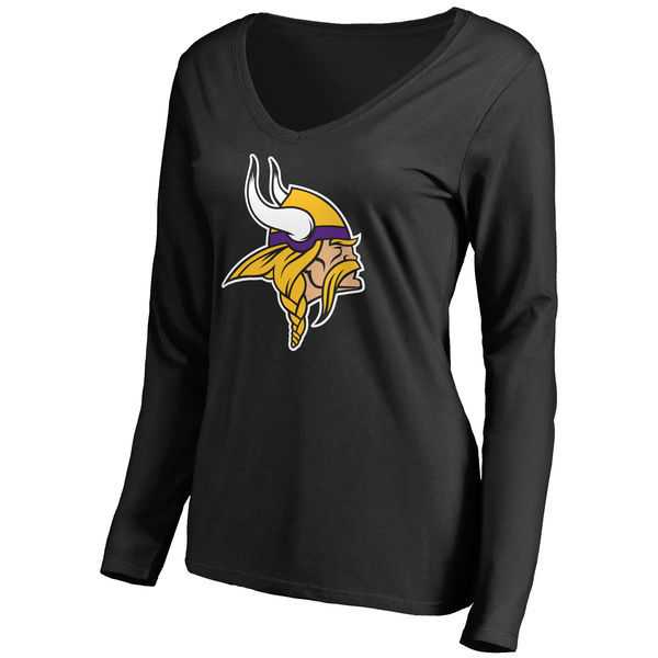 WOMEN'S MINNESOTA VIKINGS BLACK PRIMARY TEAM LOGO SLIM FIT LONG SLEEVE T-Shirt LanTian,We sell and wholesale WOMEN'S MINNESOTA VIKINGS BLACK PRIMARY TEAM LOGO SLIM FIT LONG SLEEVE T-Shirt LanTian on line form chian!